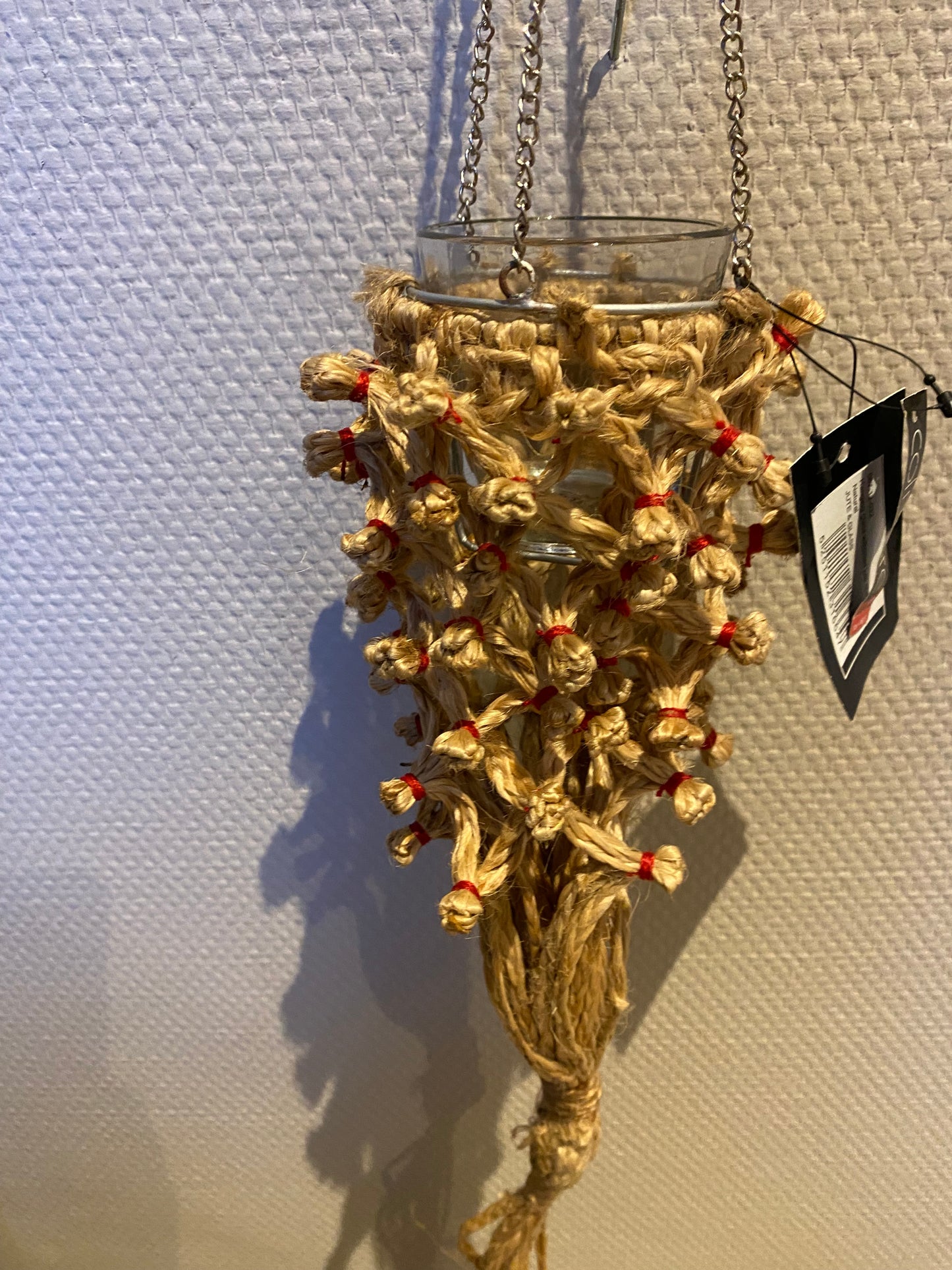 Hanger waxinelichtjes jute