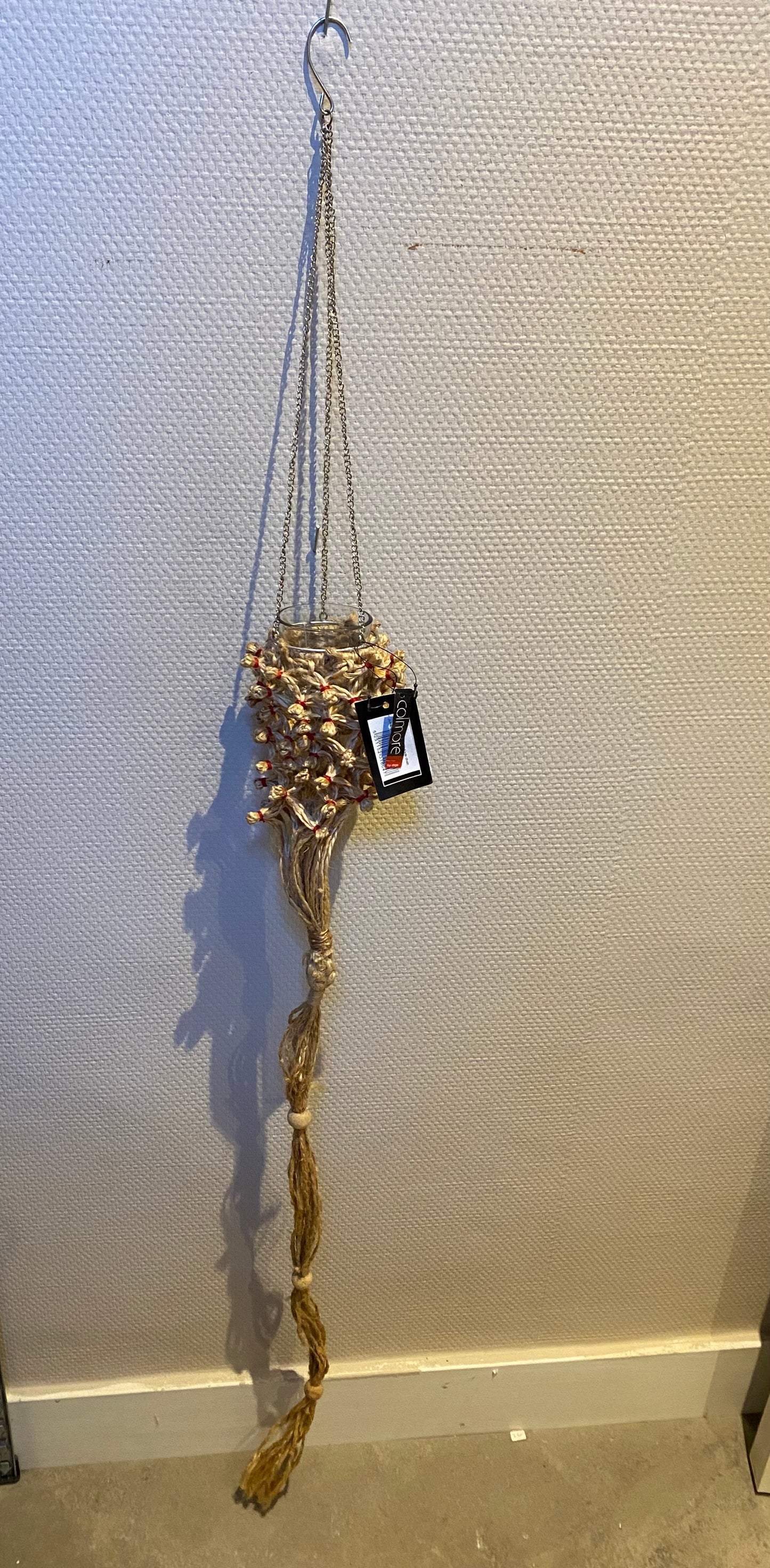 Hanger waxinelichtjes jute