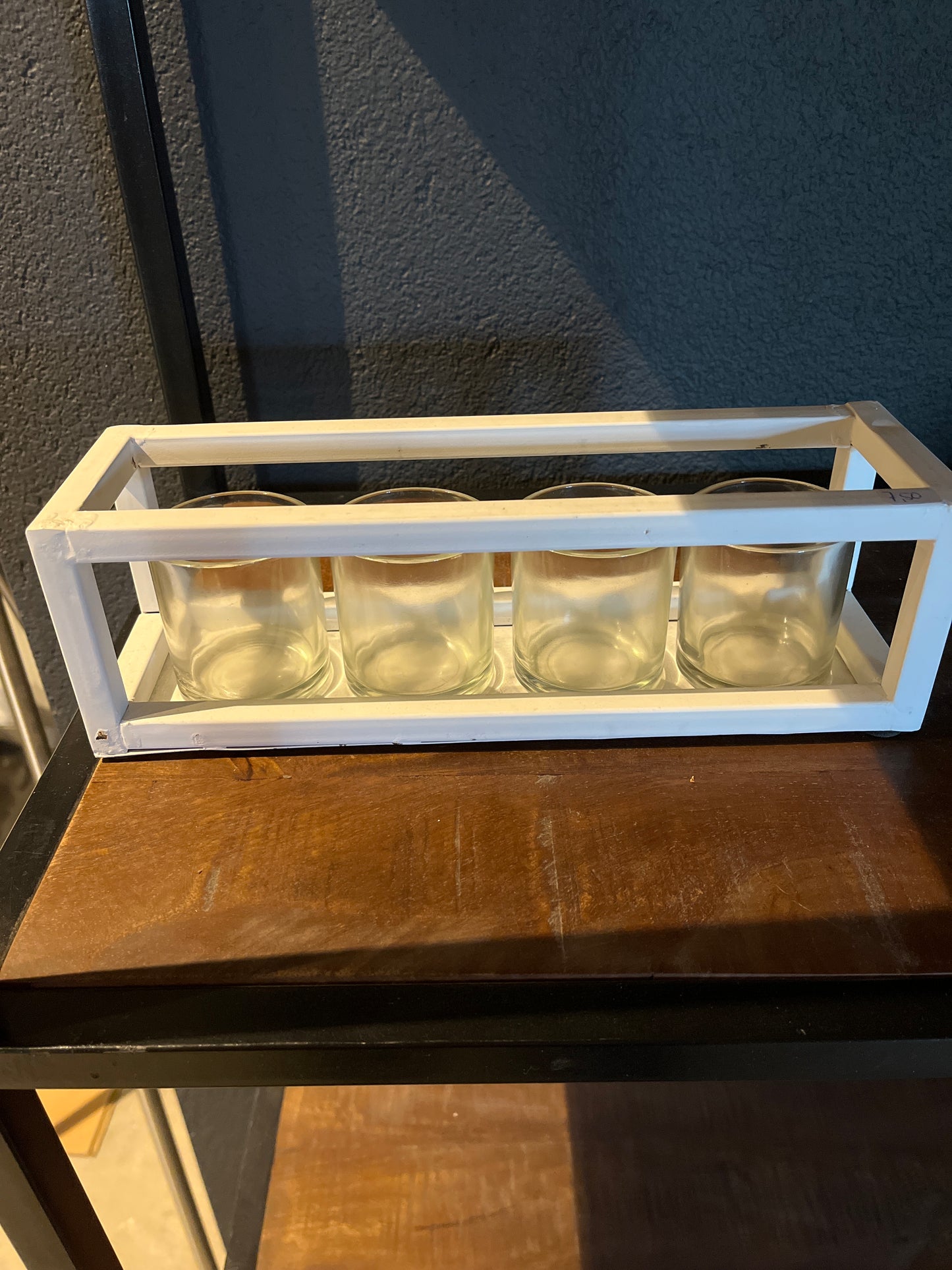 Rekje rvs met waxinelichthouder glas