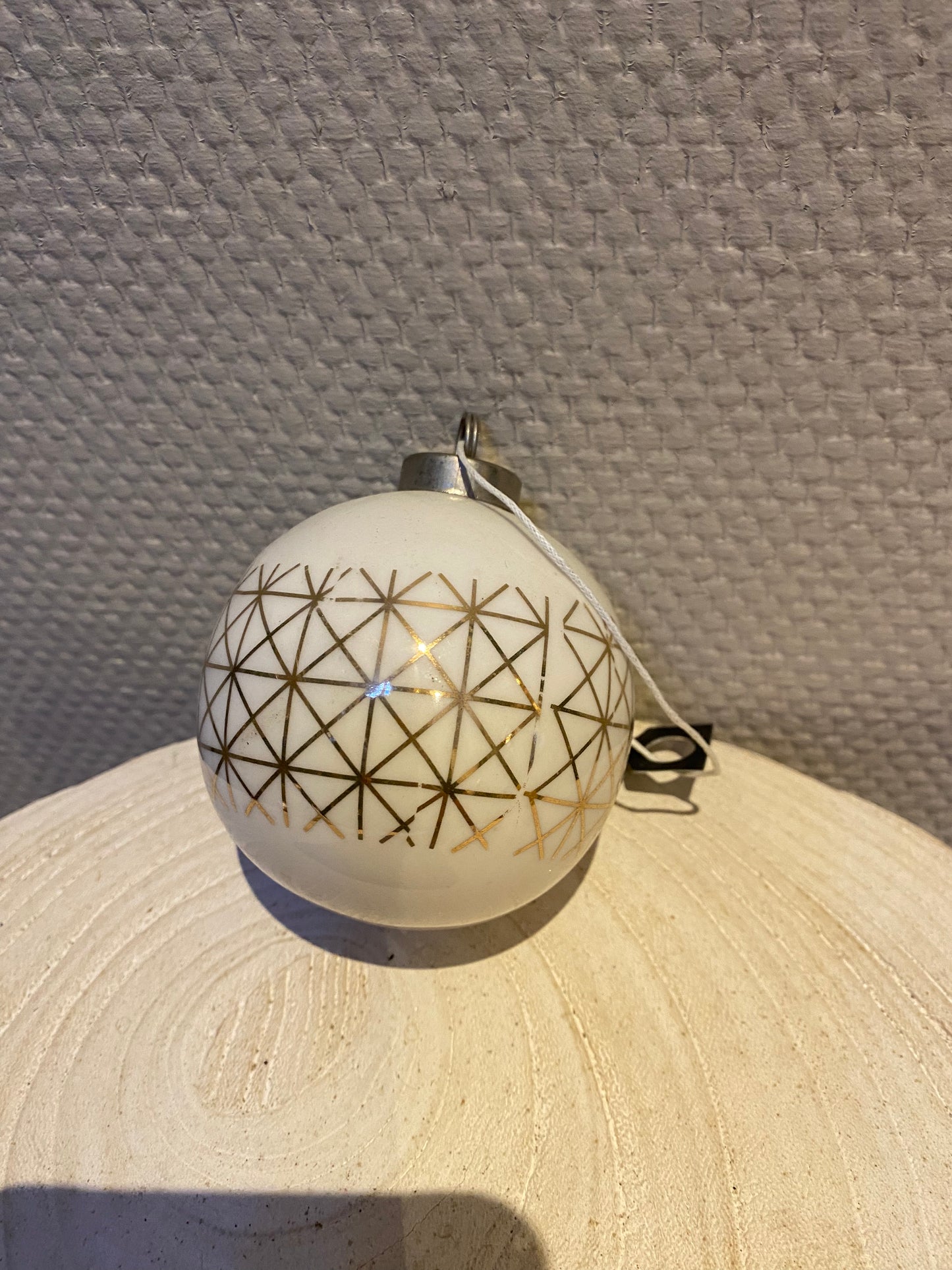 Kerstbal XL white/gold | Bloomingville