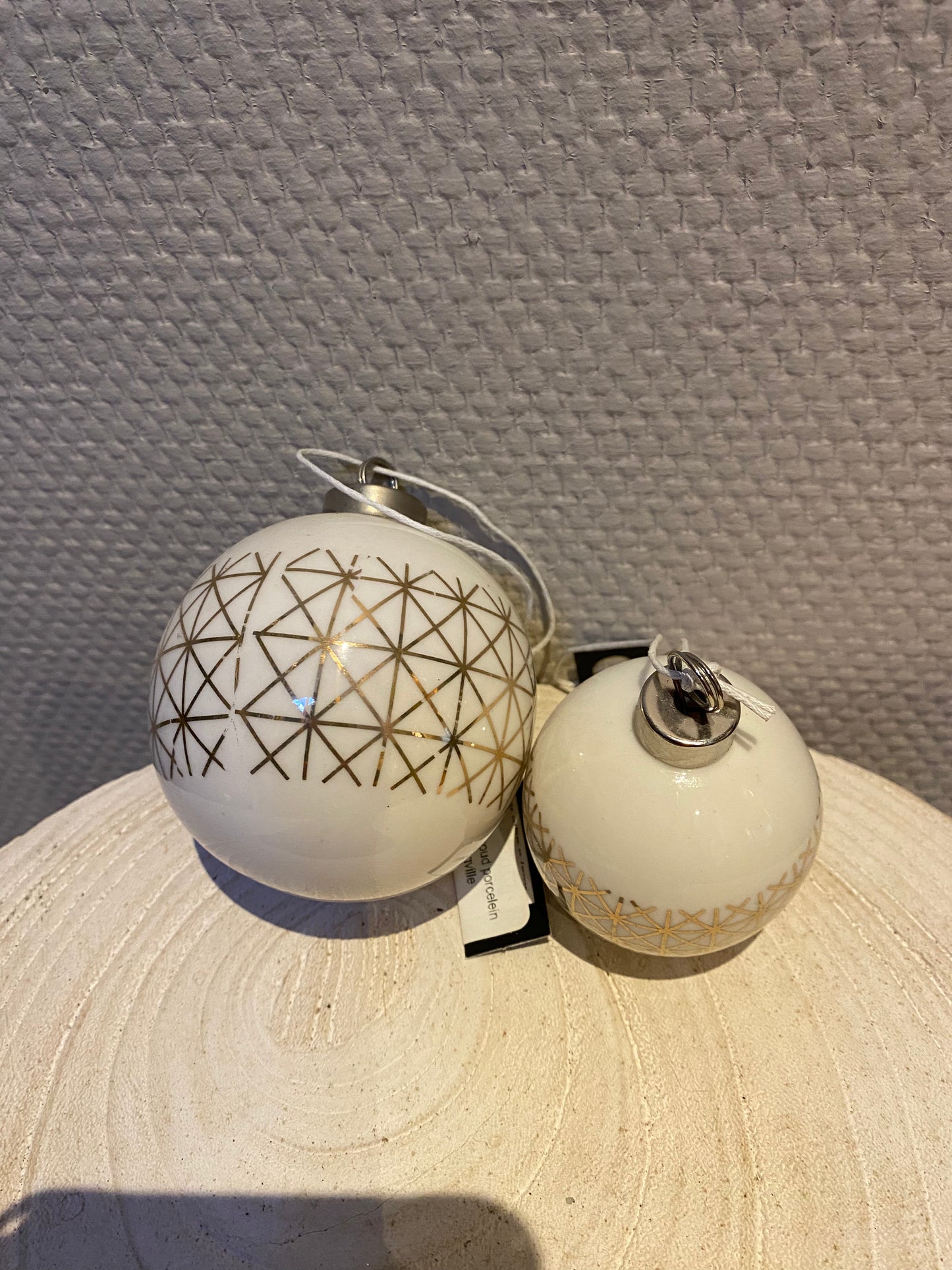 Kerstbal M white/gold | Bloomingville