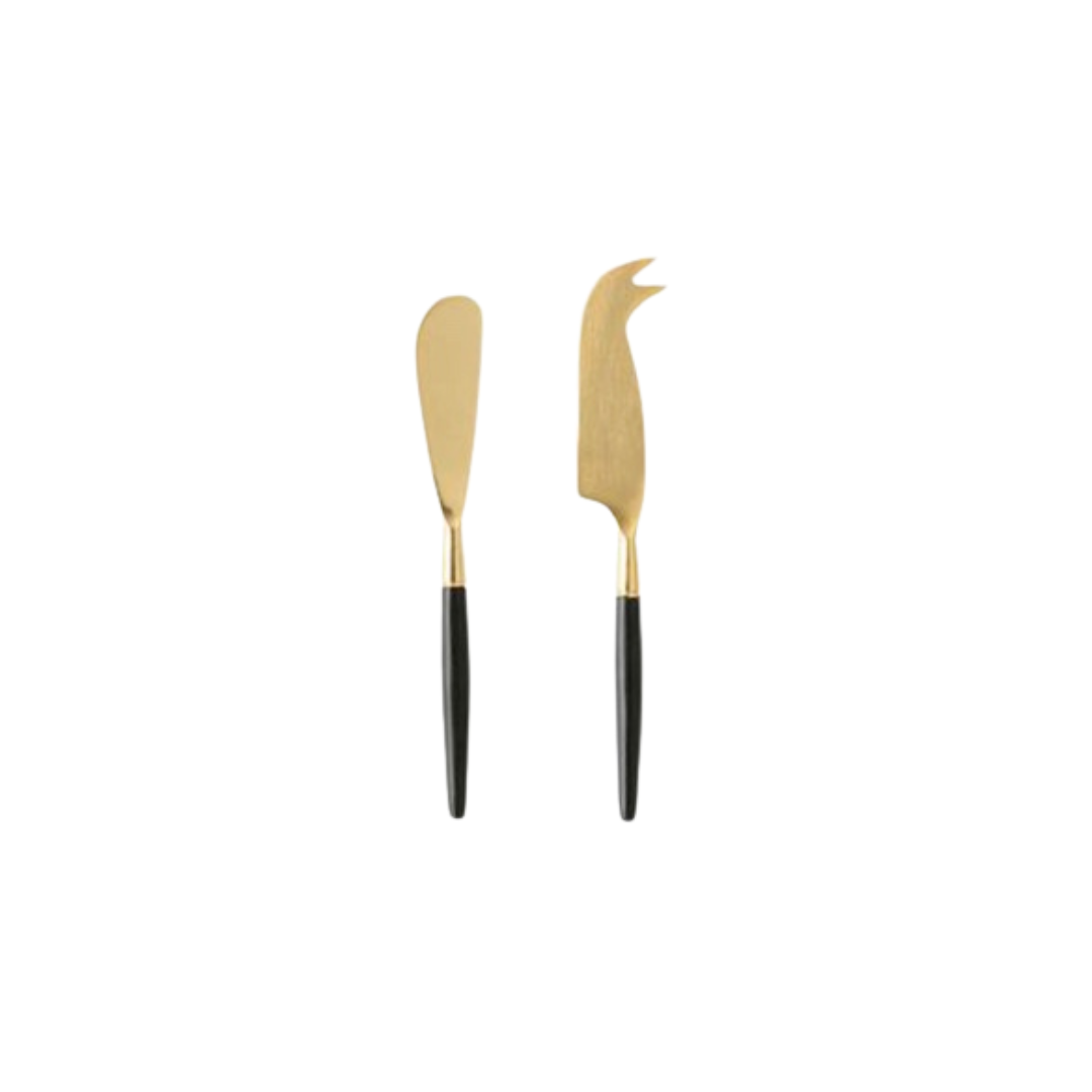 Set kaas mesjes zwart goud | Bloomingville