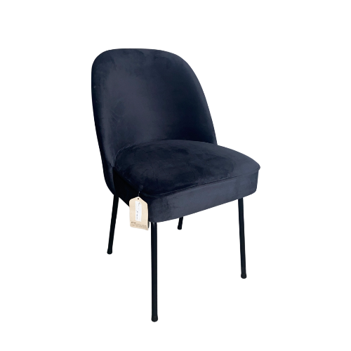 Stoel velvet donker blauw | Wonen 35