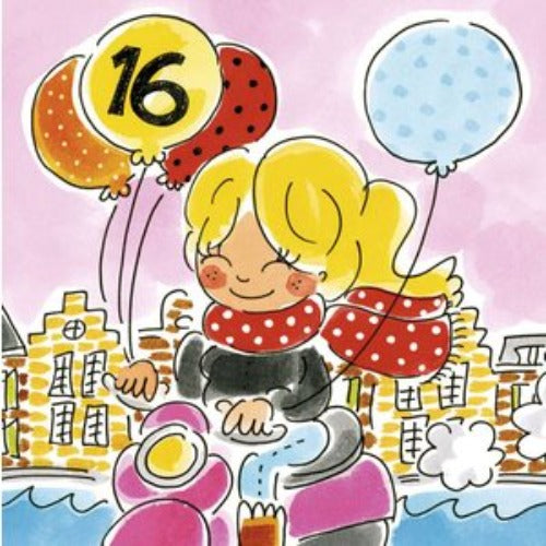Wenskaart 16 meisje