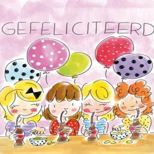 Wenskaart A4 gefeliciteerd | Blond amsterdam