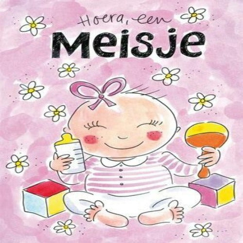 Wenskaart A4 hoera een meisje | Blond amsterdam