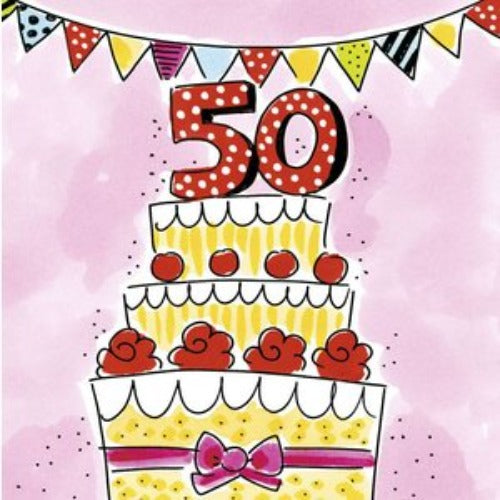 Wenskaart A4 taart 50 | Blond amsterdam