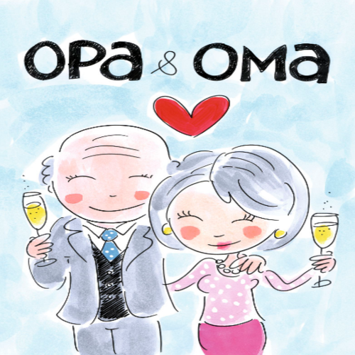 Wenskaart A4 opa en oma | Blond amsterdam