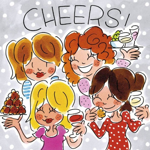 Wenskaart cheers four girls | Blond amsterdam