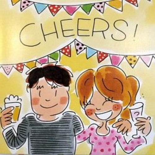 Wenskaart cheers jongen en meisje | Blond amsterdam