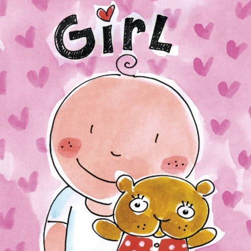 Wenskaart girl roze | Blond amsterdam