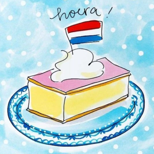 Wenskaart hoera blauw | Blond amsterdam