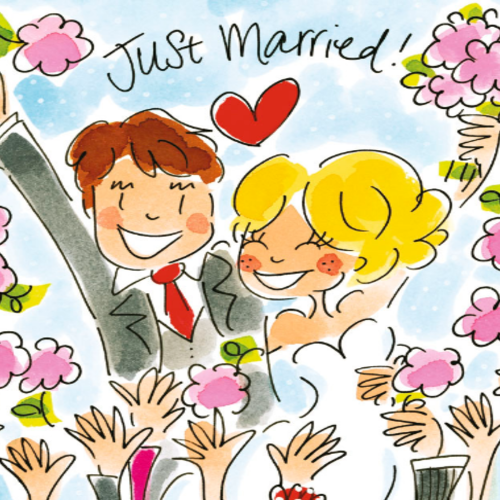 Wenskaart just married | Blond amsterdam