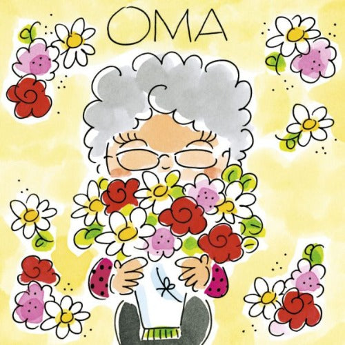 Wenskaart oma met bloemen | Blond amsterdam