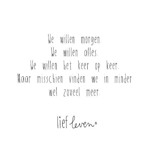 Wenskaart we willen morgen | Lief leven