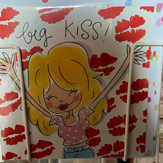 Wenskaart big kiss | Blond amsterdam